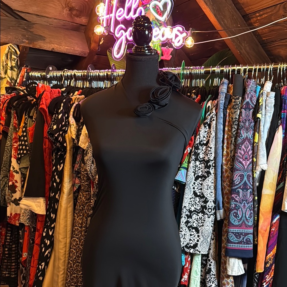 Bardot Black Sheath One Shoulder Cocktail Dress